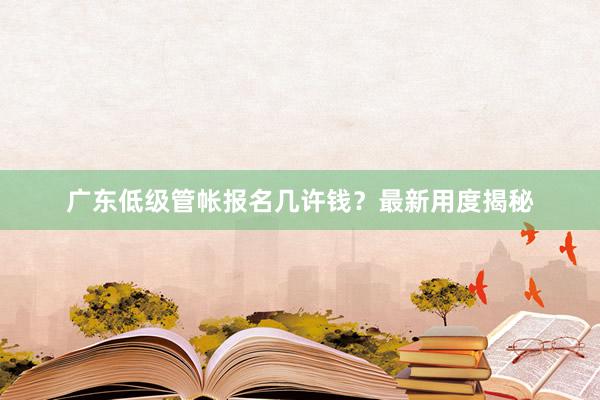 广东低级管帐报名几许钱？最新用度揭秘